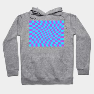 Twisted Checkered Square Pattern - Blue & Purple Hoodie